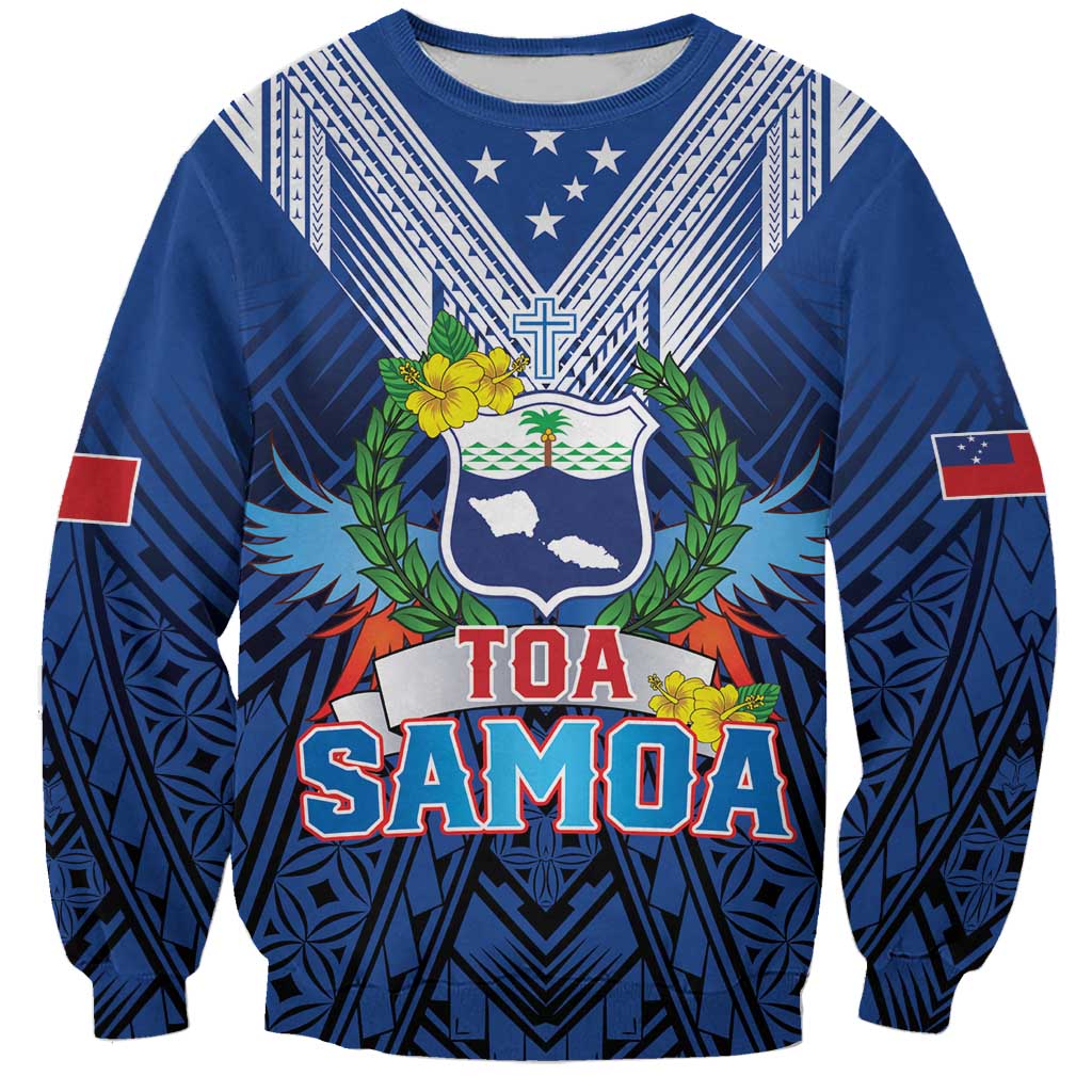 Custom Rugby Toa Samoa Sweatshirt Samoa mo Samoa Strength in Tatau - Polynesian Pride