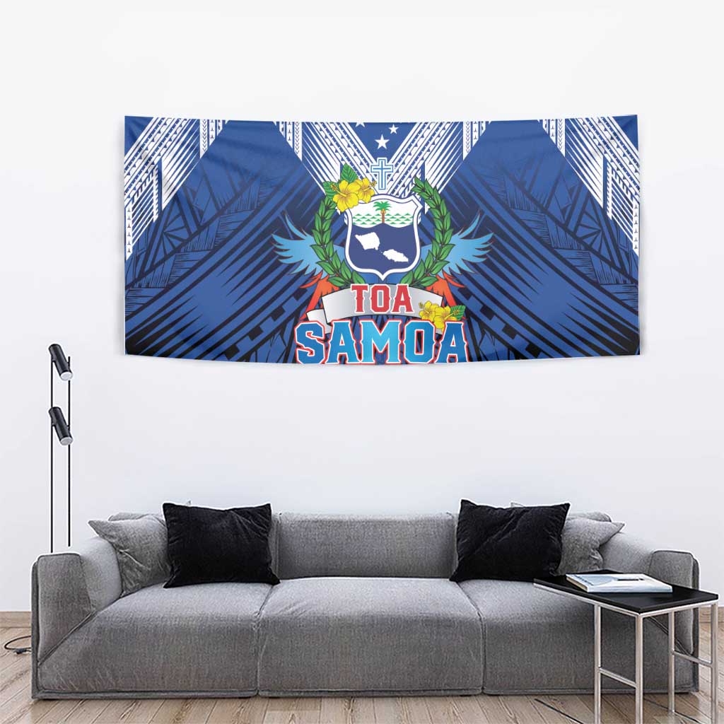 Rugby Toa Samoa Tapestry Samoa mo Samoa Strength in Tatau - Polynesian Pride