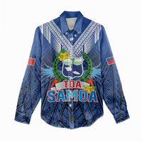 Custom Rugby Toa Samoa Women Casual Shirt Samoa mo Samoa Strength in Tatau - Polynesian Pride