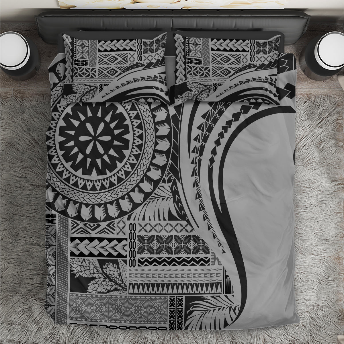 Samoa Siapo Arty Bedding Set Black Style LT9 Black - Polynesian Pride