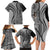 Samoa Siapo Arty Family Matching Long Sleeve Bodycon Dress and Hawaiian Shirt Black Style LT9 - Polynesian Pride