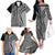 Samoa Siapo Arty Family Matching Off Shoulder Long Sleeve Dress and Hawaiian Shirt Black Style LT9 - Polynesian Pride