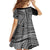 Samoa Siapo Arty Family Matching Off Shoulder Short Dress and Hawaiian Shirt Black Style LT9 - Polynesian Pride