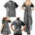 Samoa Siapo Arty Family Matching Summer Maxi Dress and Hawaiian Shirt Black Style LT9 - Polynesian Pride