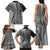 Samoa Siapo Arty Family Matching Tank Maxi Dress and Hawaiian Shirt Black Style LT9 - Polynesian Pride