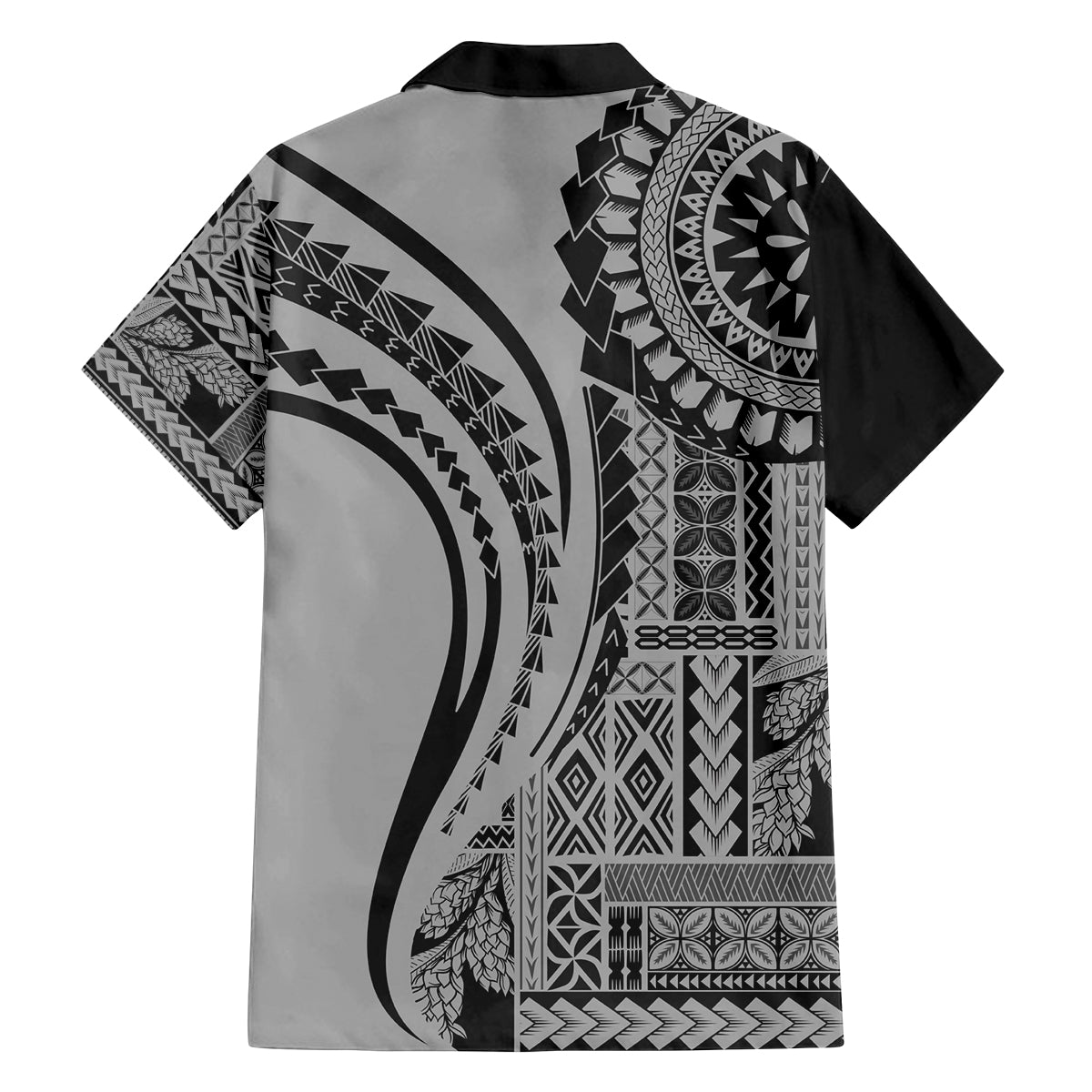 Samoa Siapo Arty Family Matching Tank Maxi Dress and Hawaiian Shirt Black Style LT9 - Polynesian Pride