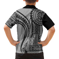 Samoa Siapo Arty Kid Hawaiian Shirt Black Style LT9 - Polynesian Pride