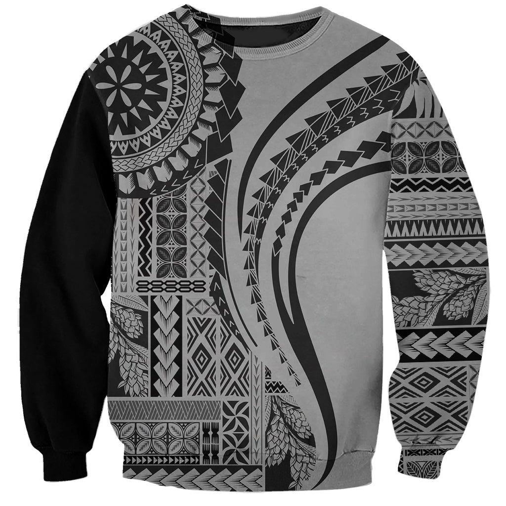 Samoa Siapo Arty Sweatshirt Black Style LT9 Unisex Black - Polynesian Pride