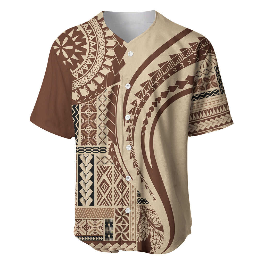 Samoa Siapo Arty Baseball Jersey Brown Style LT9 Brown - Polynesian Pride