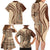 Samoa Siapo Arty Family Matching Long Sleeve Bodycon Dress and Hawaiian Shirt Brown Style LT9 - Polynesian Pride