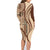 Samoa Siapo Arty Family Matching Long Sleeve Bodycon Dress and Hawaiian Shirt Brown Style LT9 - Polynesian Pride