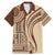 Samoa Siapo Arty Family Matching Mermaid Dress and Hawaiian Shirt Brown Style LT9 Dad's Shirt - Short Sleeve Brown - Polynesian Pride