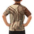 Samoa Siapo Arty Family Matching Off Shoulder Long Sleeve Dress and Hawaiian Shirt Brown Style LT9 - Polynesian Pride