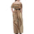 Samoa Siapo Arty Family Matching Off Shoulder Maxi Dress and Hawaiian Shirt Brown Style LT9 - Polynesian Pride