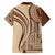 Samoa Siapo Arty Family Matching Off Shoulder Short Dress and Hawaiian Shirt Brown Style LT9 - Polynesian Pride