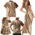 Samoa Siapo Arty Family Matching Short Sleeve Bodycon Dress and Hawaiian Shirt Brown Style LT9 - Polynesian Pride