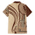 Samoa Siapo Arty Family Matching Short Sleeve Bodycon Dress and Hawaiian Shirt Brown Style LT9 - Polynesian Pride