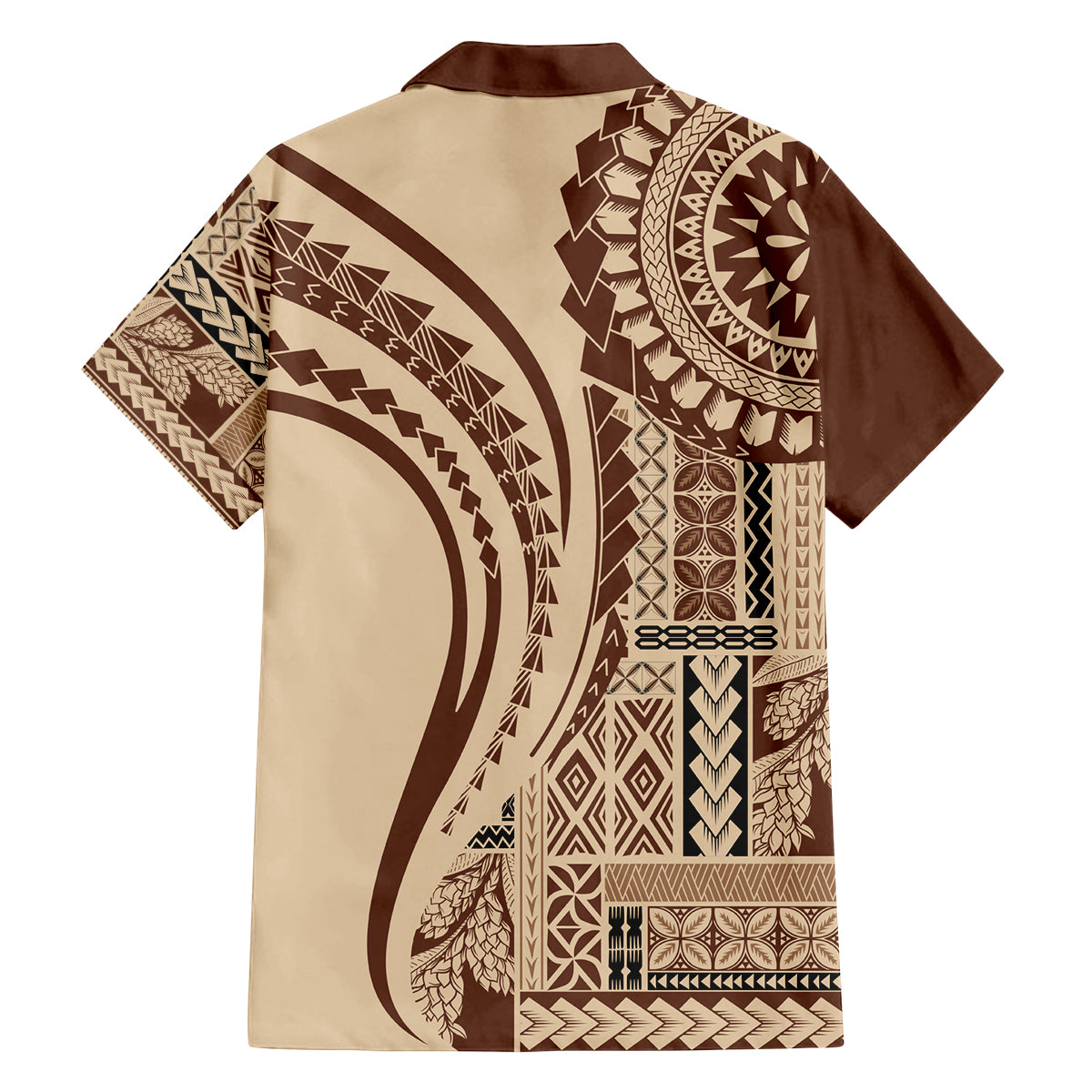 Samoa Siapo Arty Family Matching Summer Maxi Dress and Hawaiian Shirt Brown Style LT9 - Polynesian Pride