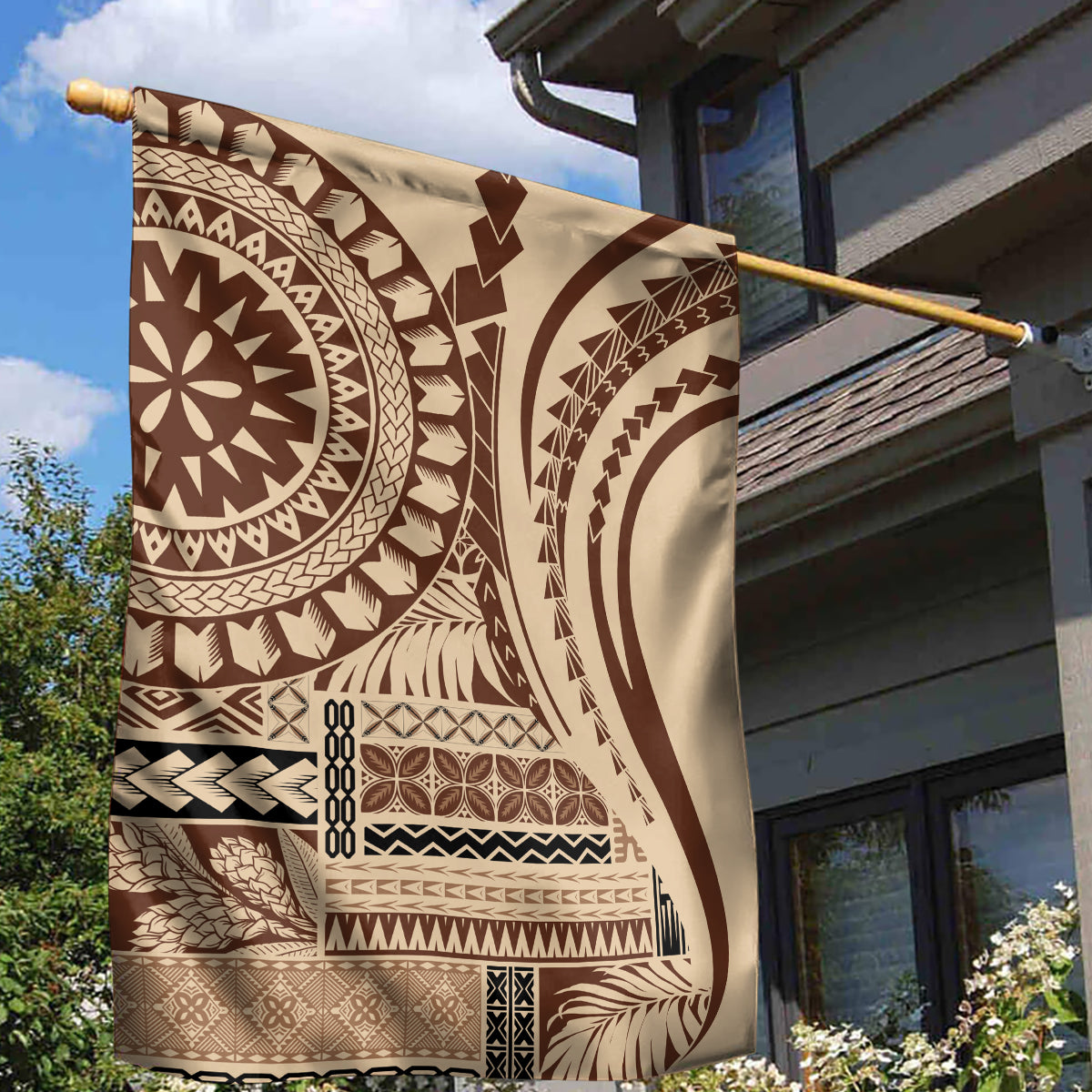 Samoa Siapo Arty Garden Flag Brown Style LT9 - Polynesian Pride