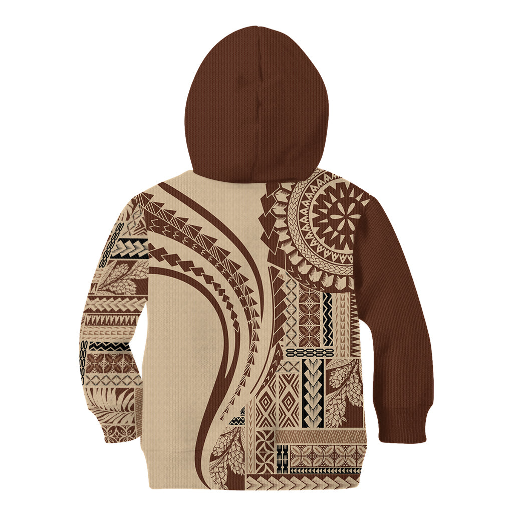 Samoa Siapo Arty Kid Hoodie Brown Style LT9 - Polynesian Pride