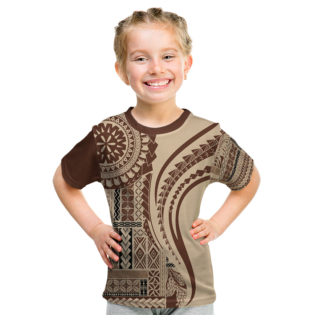 Samoa Siapo Arty Kid T Shirt Brown Style LT9 Brown - Polynesian Pride