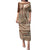 Samoa Siapo Arty Puletasi Brown Style LT9 Long Dress Brown - Polynesian Pride