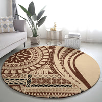 Samoa Siapo Arty Round Carpet Brown Style LT9 - Polynesian Pride