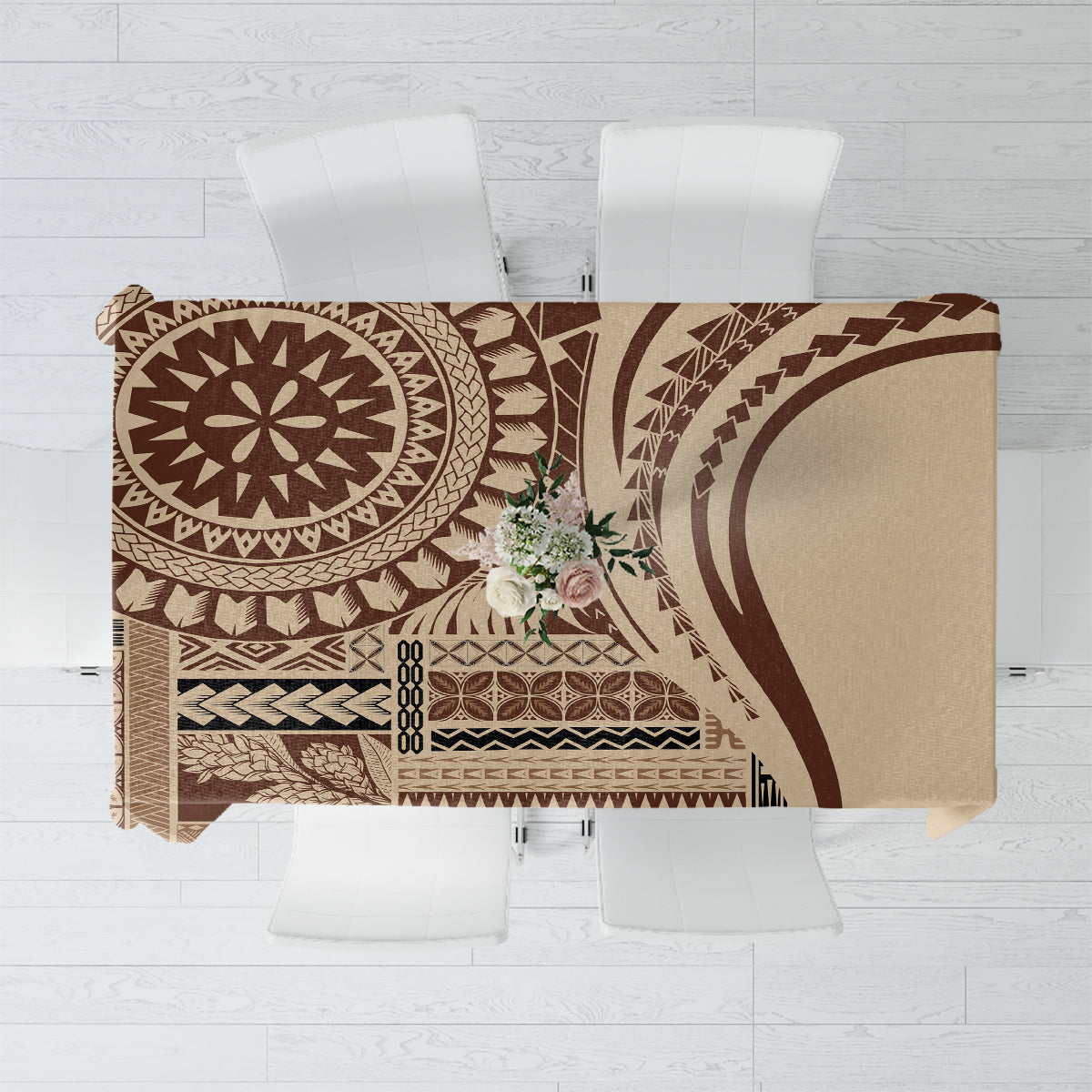 Samoa Siapo Arty Tablecloth Brown Style LT9 Brown - Polynesian Pride