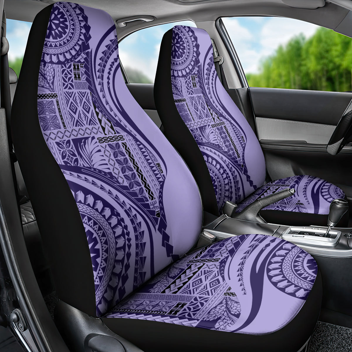 Samoa Siapo Arty Car Seat Cover Purple Style LT9 - Polynesian Pride