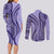 Samoa Siapo Arty Couples Matching Long Sleeve Bodycon Dress and Long Sleeve Button Shirt Purple Style LT9 - Polynesian Pride