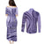 Samoa Siapo Arty Couples Matching Puletasi Dress and Long Sleeve Button Shirt Purple Style LT9 - Polynesian Pride