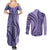 Samoa Siapo Arty Couples Matching Summer Maxi Dress and Long Sleeve Button Shirt Purple Style LT9 - Polynesian Pride