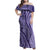 Samoa Siapo Arty Family Matching Off Shoulder Maxi Dress and Hawaiian Shirt Purple Style LT9 Mom's Dress Purple - Polynesian Pride