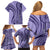 Samoa Siapo Arty Family Matching Off Shoulder Short Dress and Hawaiian Shirt Purple Style LT9 - Polynesian Pride