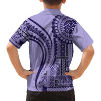 Samoa Siapo Arty Family Matching Summer Maxi Dress and Hawaiian Shirt Purple Style LT9 - Polynesian Pride