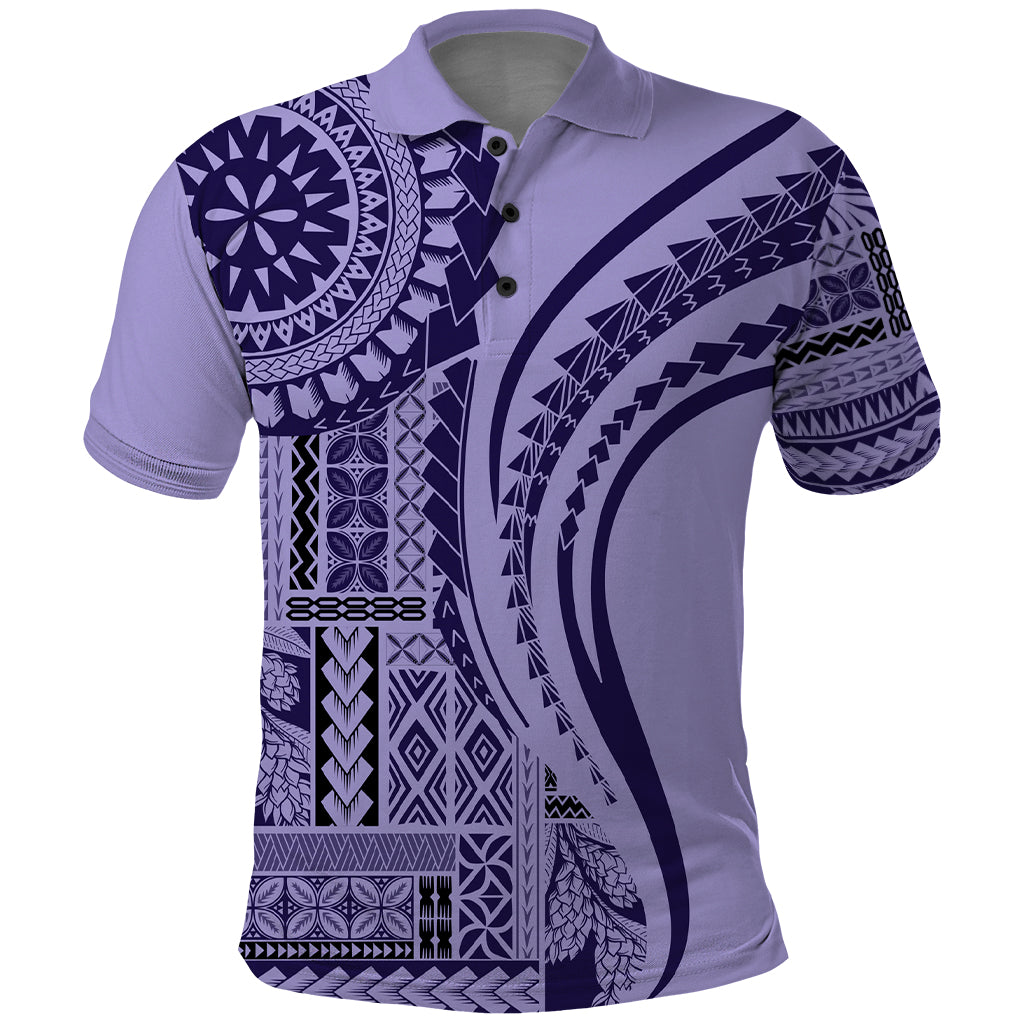 Samoa Siapo Arty Polo Shirt Purple Style LT9 Purple - Polynesian Pride