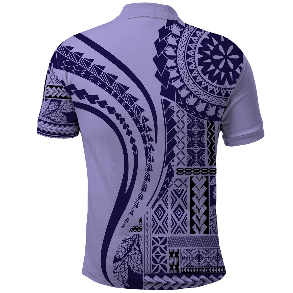 Samoa Siapo Arty Polo Shirt Purple Style LT9 - Polynesian Pride