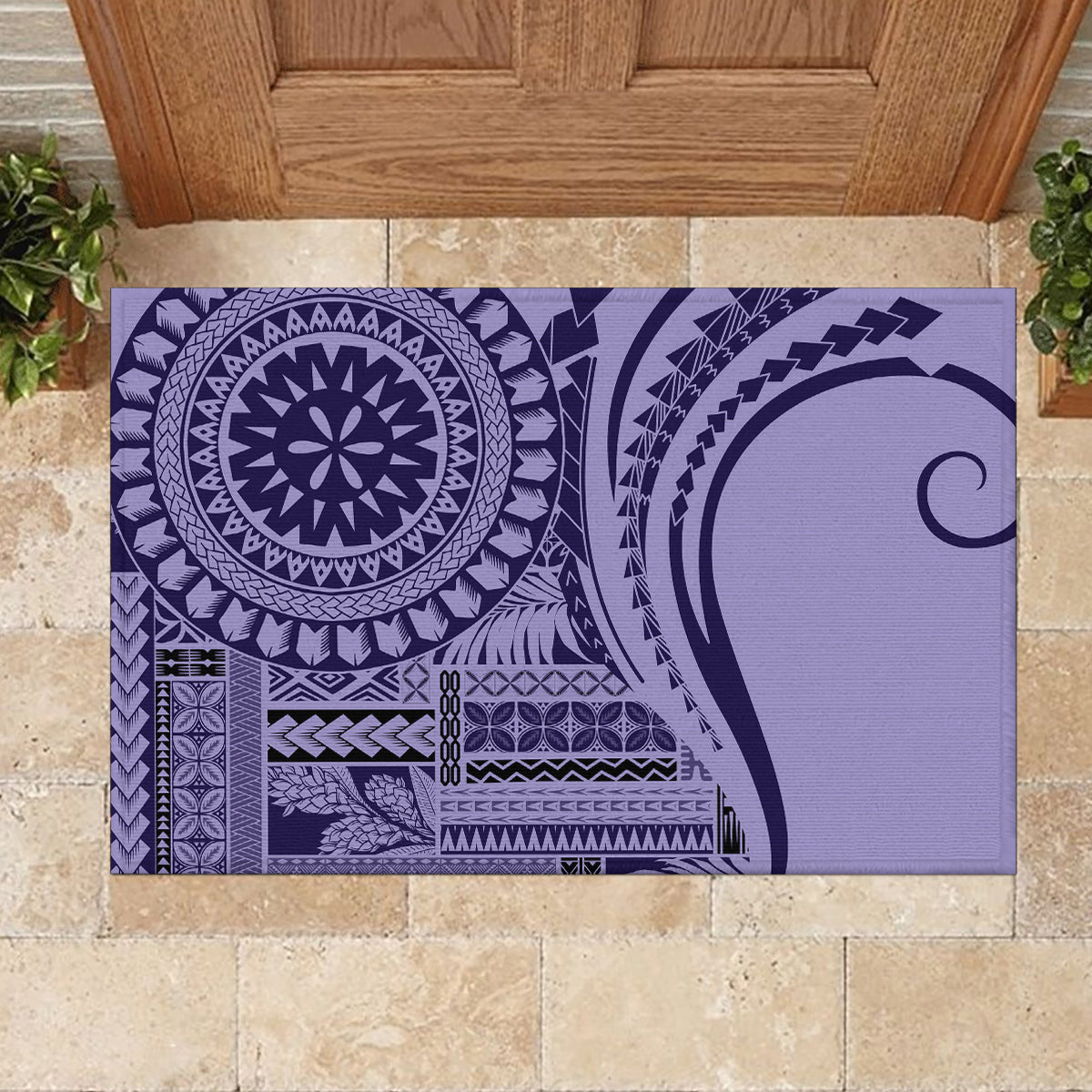 Samoa Siapo Arty Rubber Doormat Purple Style LT9 - Polynesian Pride