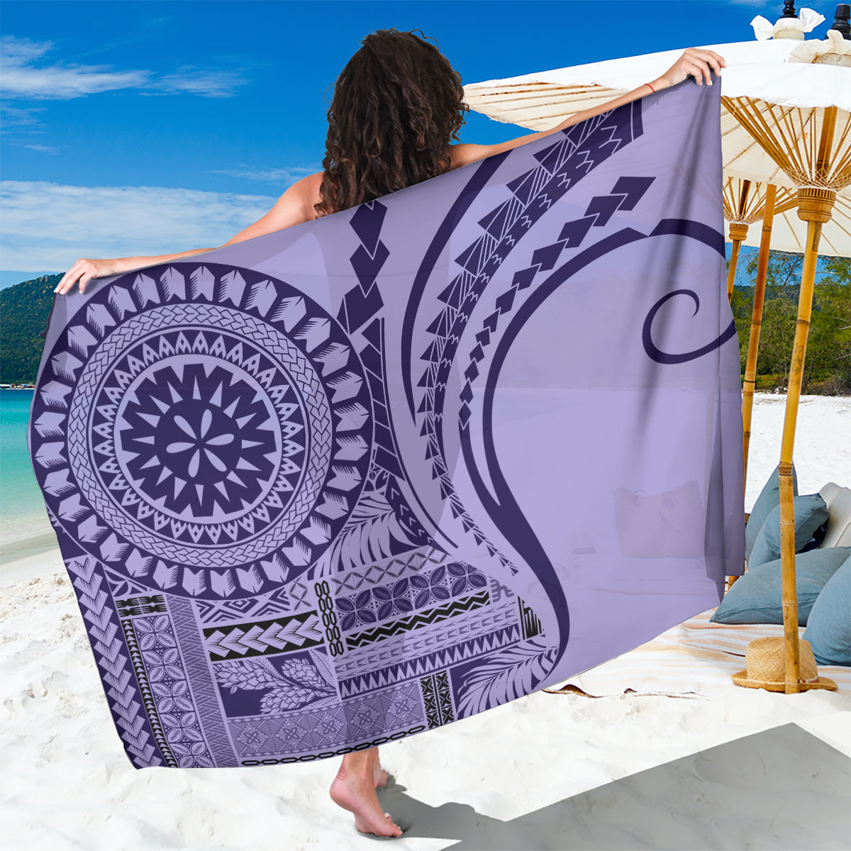 Samoa Siapo Arty Sarong Purple Style LT9 One Size 44 x 66 inches Purple - Polynesian Pride