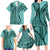 Samoa Siapo Arty Family Matching Long Sleeve Bodycon Dress and Hawaiian Shirt Turquoise Style LT9 - Polynesian Pride