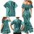 Samoa Siapo Arty Family Matching Mermaid Dress and Hawaiian Shirt Turquoise Style LT9 - Polynesian Pride