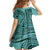 Samoa Siapo Arty Family Matching Puletasi Dress and Hawaiian Shirt Turquoise Style LT9 - Polynesian Pride