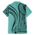 Samoa Siapo Arty Family Matching Puletasi Dress and Hawaiian Shirt Turquoise Style LT9 - Polynesian Pride