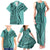 Samoa Siapo Arty Family Matching Tank Maxi Dress and Hawaiian Shirt Turquoise Style LT9 - Polynesian Pride