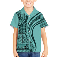 Samoa Siapo Arty Hawaiian Shirt Turquoise Style LT9 - Polynesian Pride
