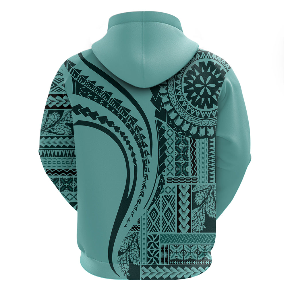 Samoa Siapo Arty Hoodie Turquoise Style LT9 - Polynesian Pride
