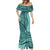 Samoa Siapo Arty Mermaid Dress Turquoise Style LT9 - Polynesian Pride