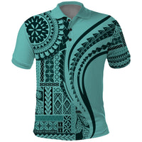Samoa Siapo Arty Polo Shirt Turquoise Style LT9 Turquoise - Polynesian Pride