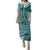 Samoa Siapo Arty Puletasi Turquoise Style LT9 Long Dress Turquoise - Polynesian Pride