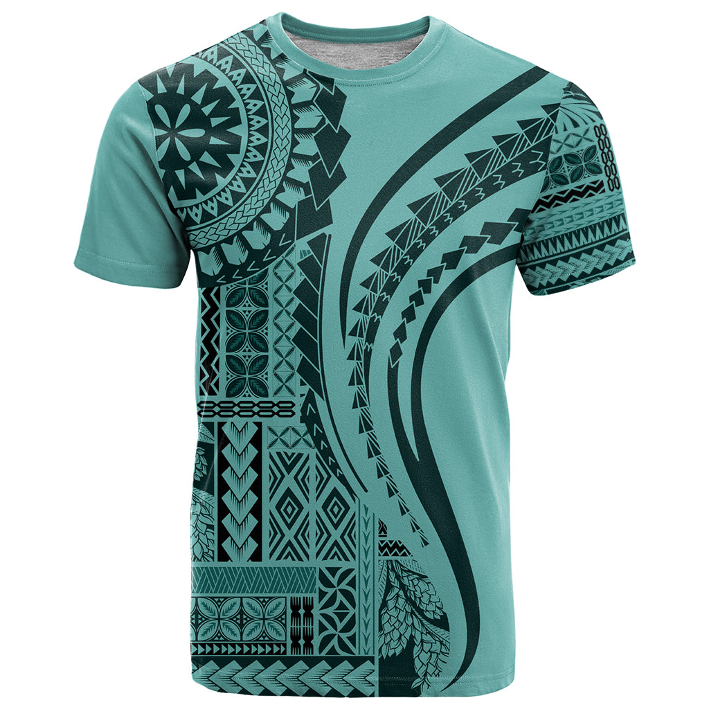 Samoa Siapo Arty T Shirt Turquoise Style LT9 Turquoise - Polynesian Pride